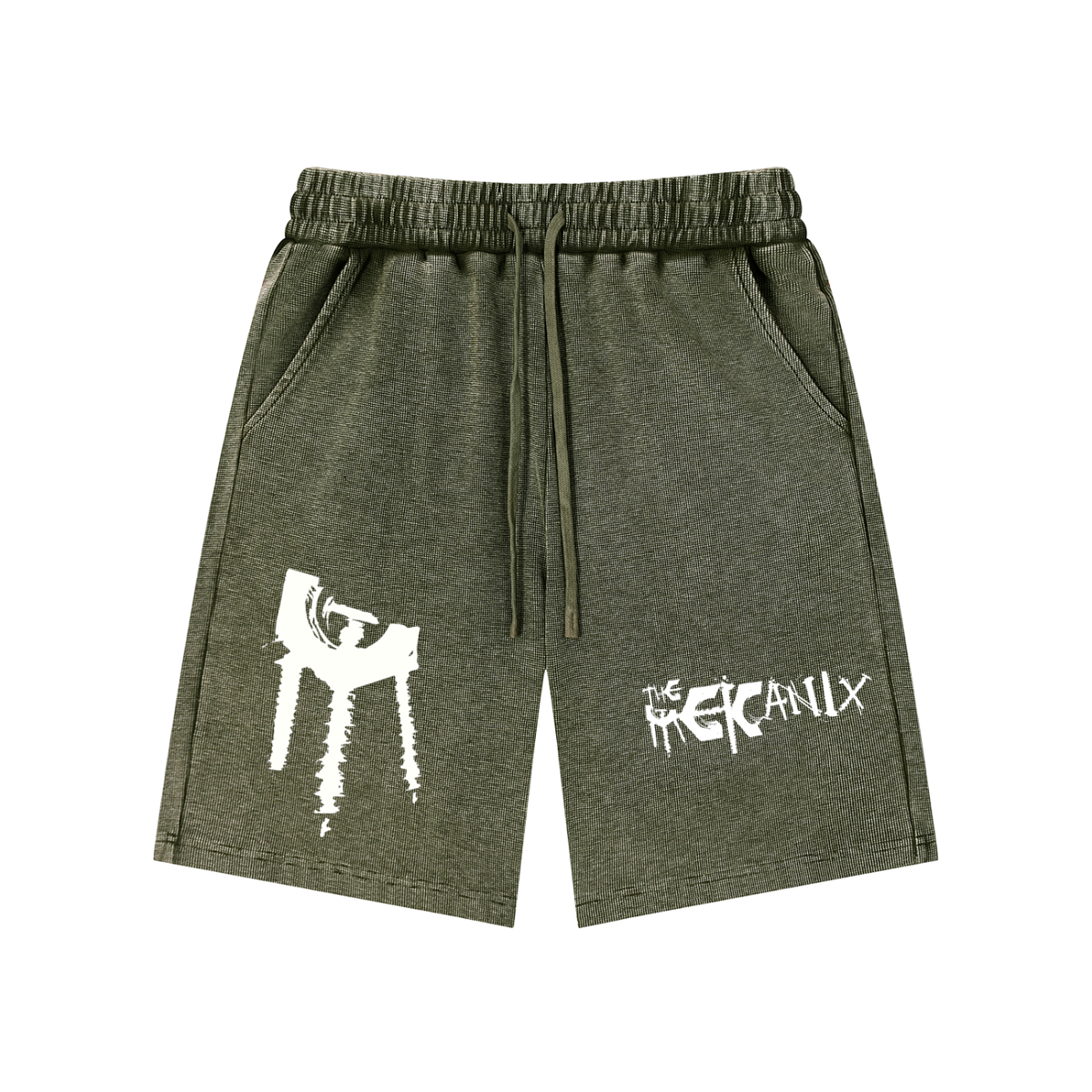 The Mekanix - Mineral Wash Waffle Knit Shorts